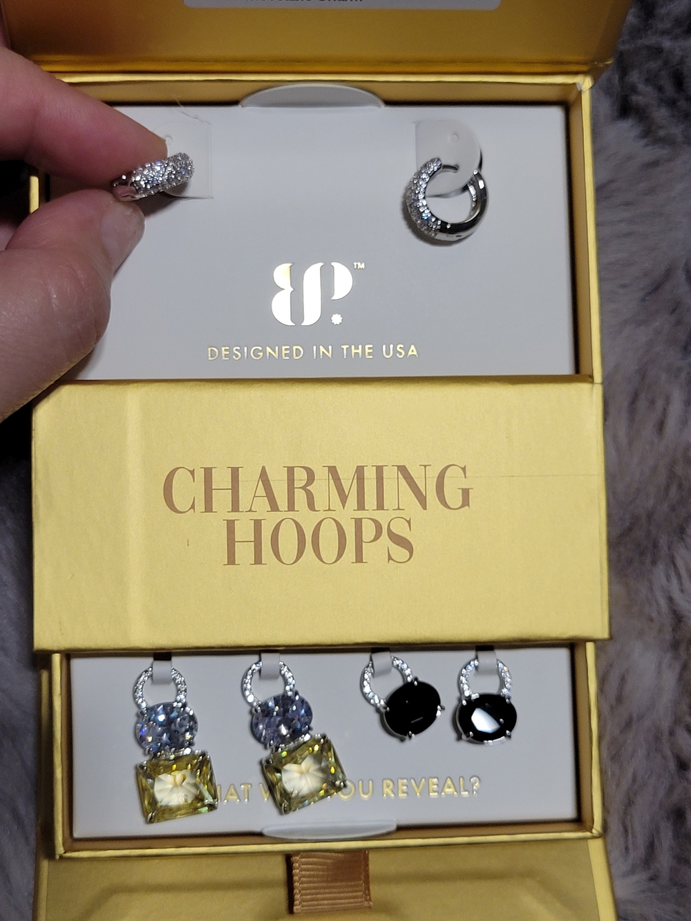 Silver Pave Hoop Earrings - Charming Hoops